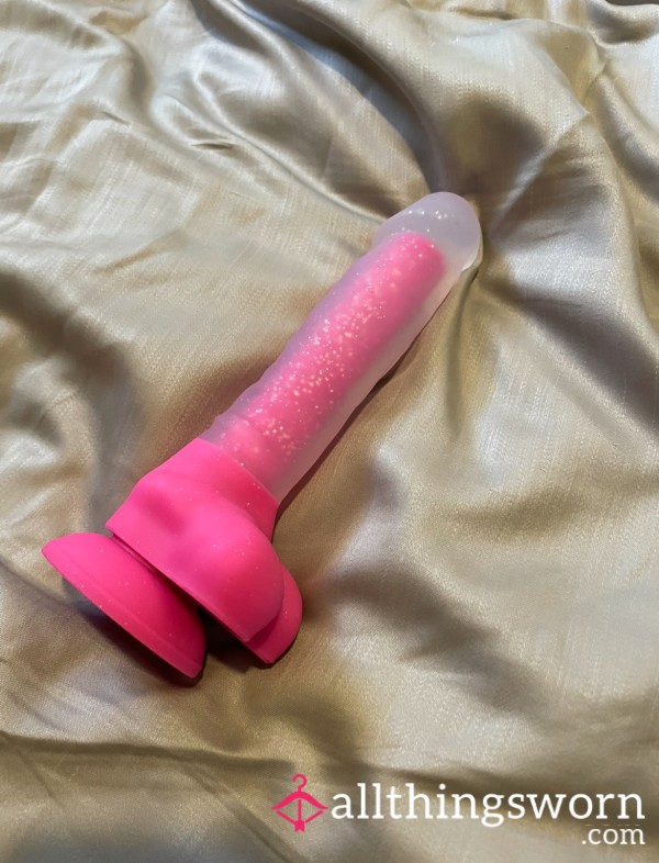 Used Pink Sparkly Suction Cup Di**o