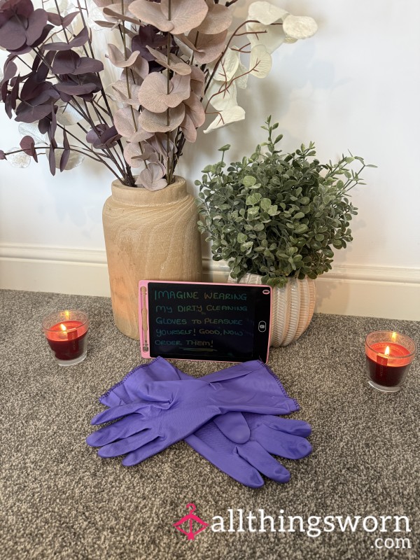 Used Purple Cleaning Gloves