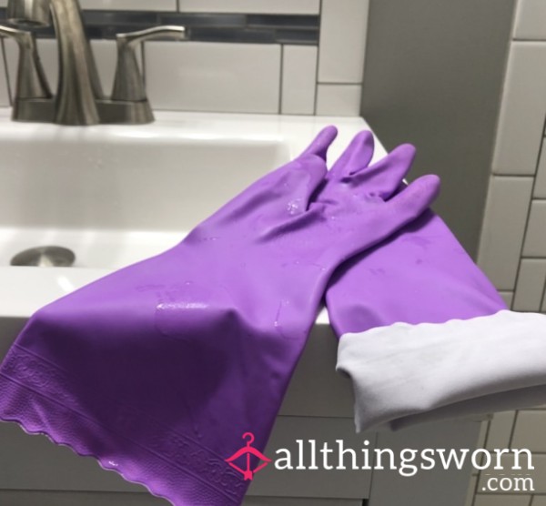 🧤 Used Purple Rubber Gloves – Dirty Little Fantasy