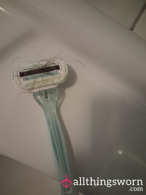 Used Razor For Just Shaved Pubic Hair That I've Grown Long For You X