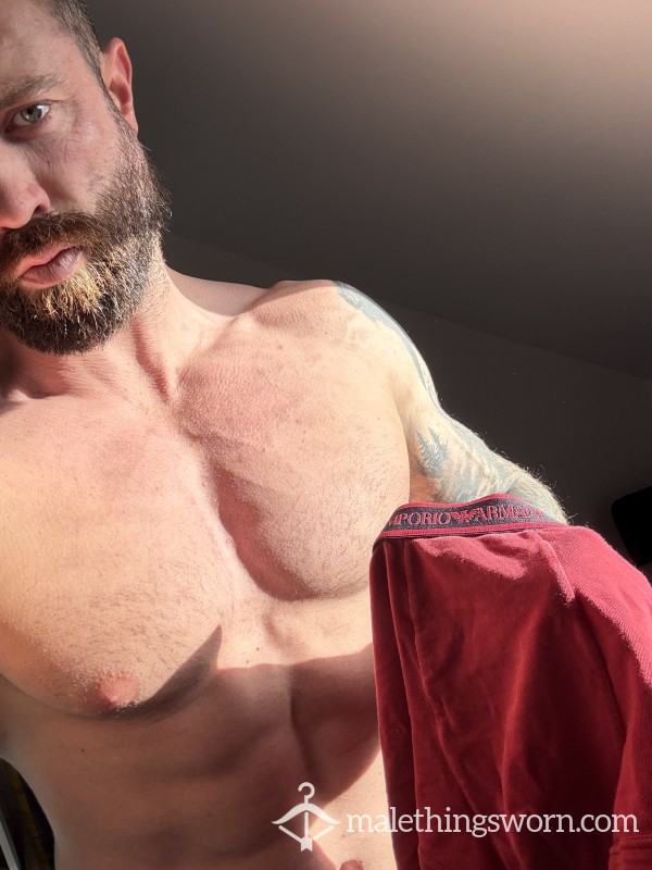 Used Red Armani Boxers! Straight After Hyrox Session! 💦