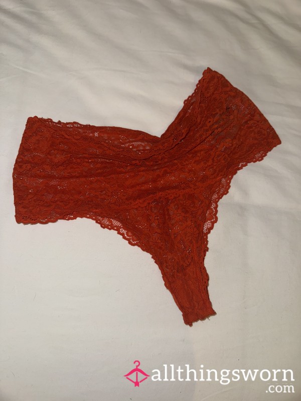 Used Red Lace Panties