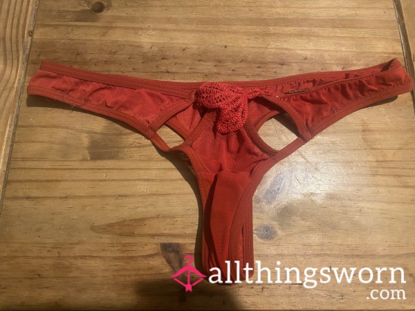 Used Red Lace Thongs❤️