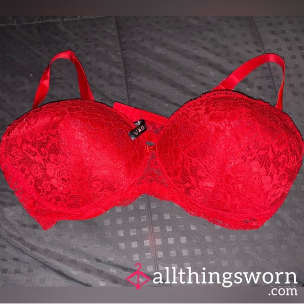 Used Red Lacy Bra