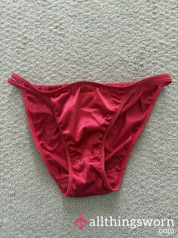 Used Red Satin Panties