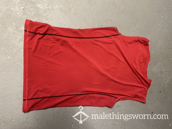 Used Red Sleeveless Compression Shirt