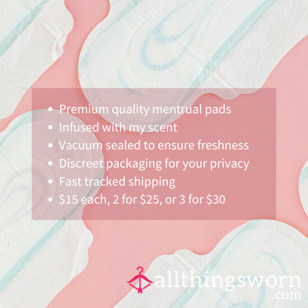 USED SANITARY PADS: Worn Feminine Hygiene Pads For A Personal & Intimate Connection