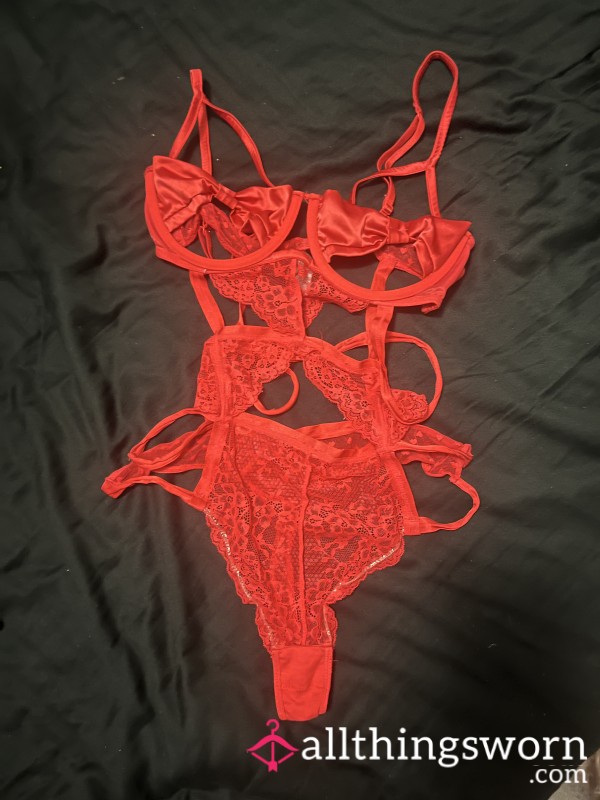 Used S**y Red Lingerie