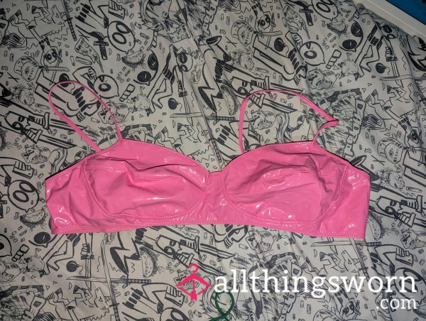 Used Shiny Pink PVC Bralette