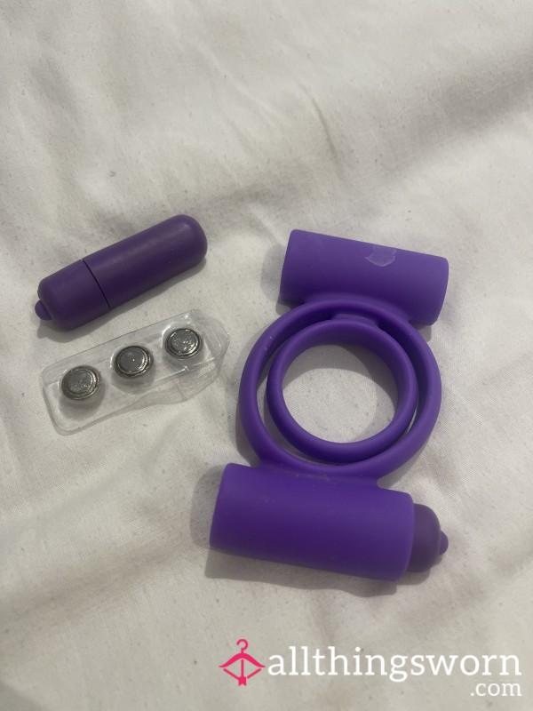 Used Silicone C*ck Ring 💜 Vibrating Removable Bullets