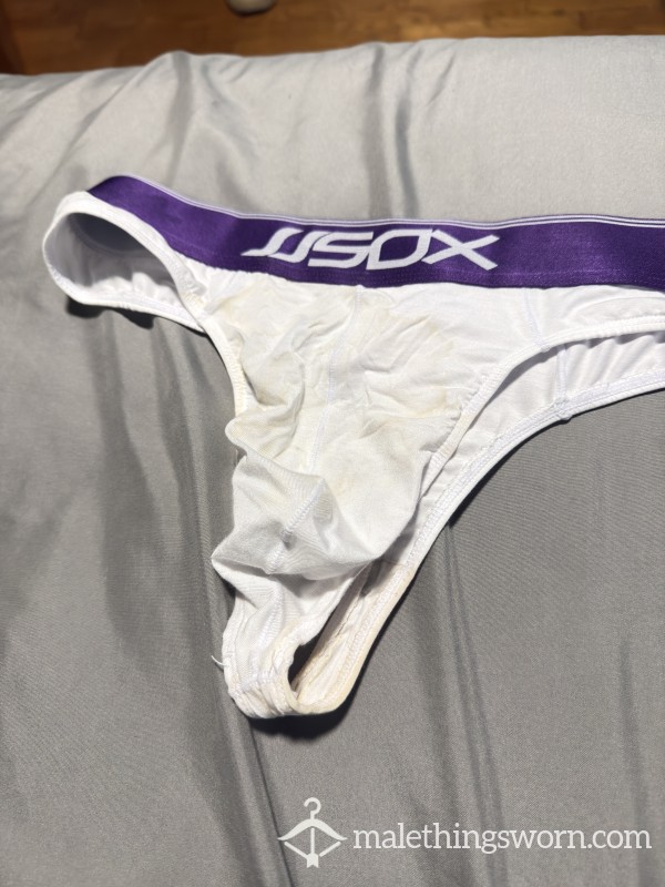 Used & Stained White Thong