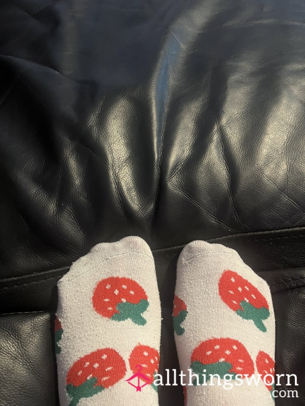 Used Strawberry Print Sweaty Socks