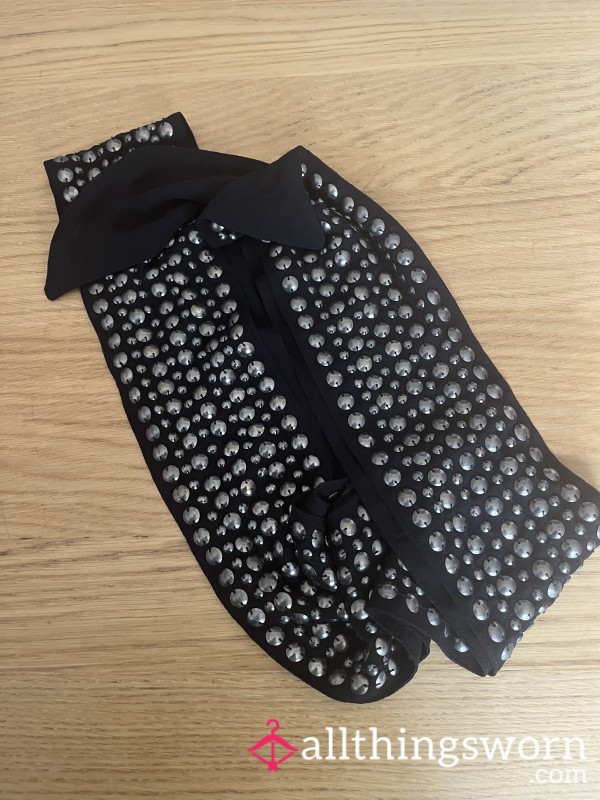 Used Studded Black Scarf