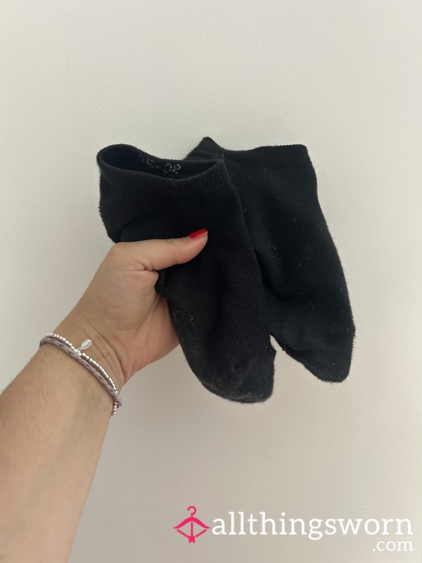 Used Sweaty Black Ankle Socks