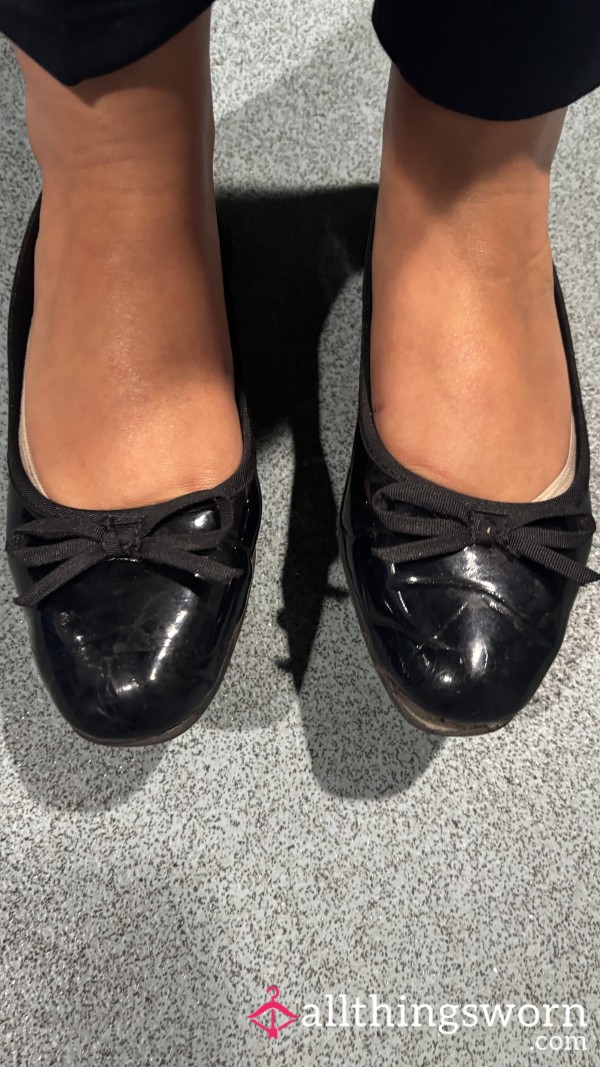 Used, Sweaty, Black Work Shoes