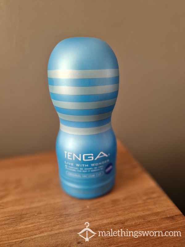 Used TENGA Blue Vacuum Cup Full Of C*m 💦