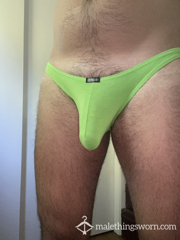 Used Thong With Uncut C*ck - Neon Green