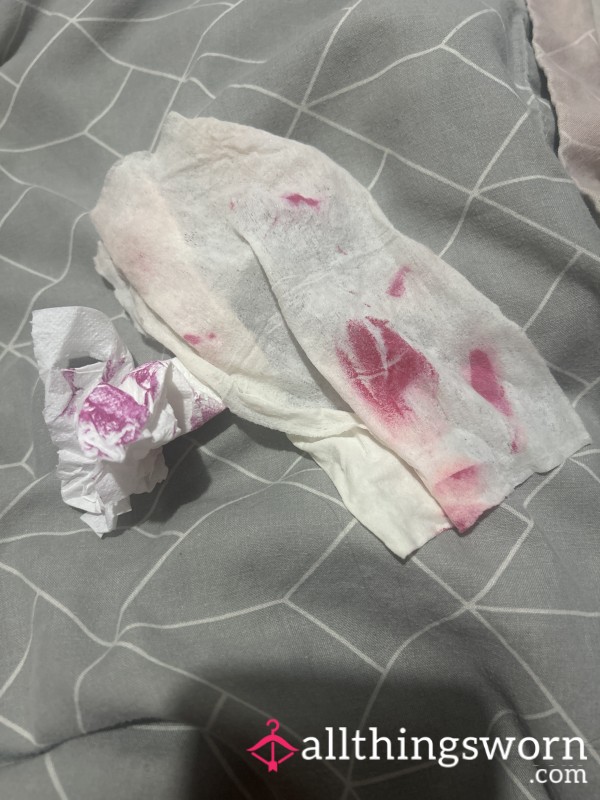 Used Tissue With Lipstick On