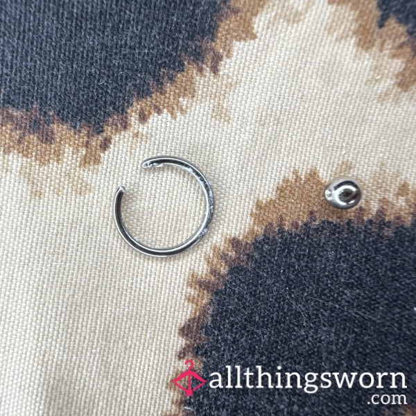 Used Tongue Web Piercing Ring 👅 Worn In My Mouth For 10 Years!!!