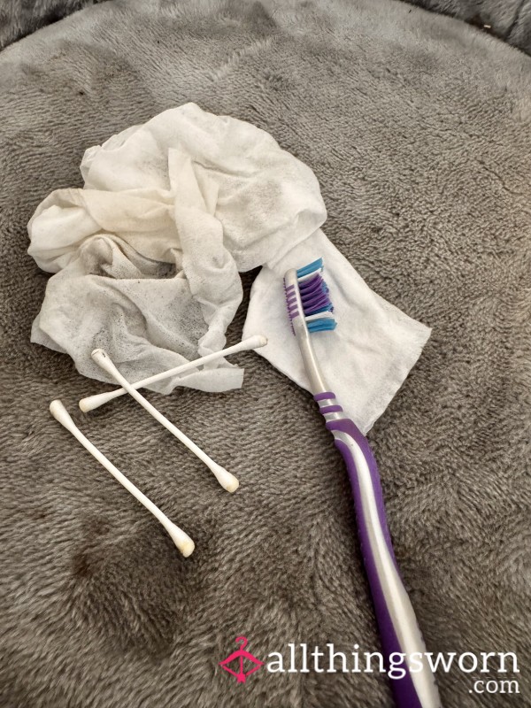 Used Toothbrush, Cotton Buds, Face Wipes,tissues