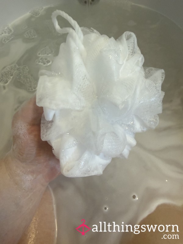 Used White Bath Loofah