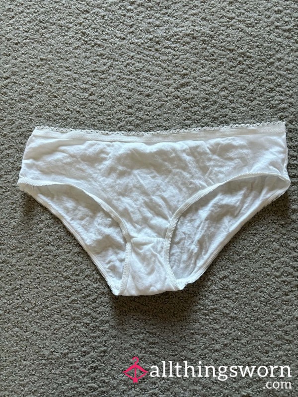 Used White Cla**ic Panties