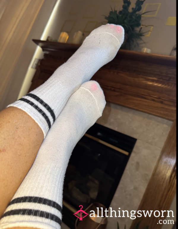 Used White Crew Socks 😈Naturally Scented