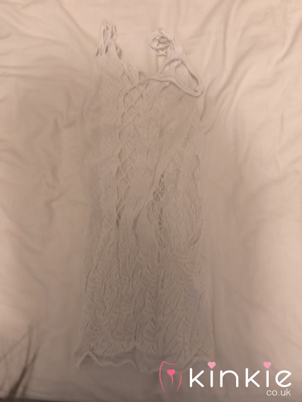 Used White Holey Dress