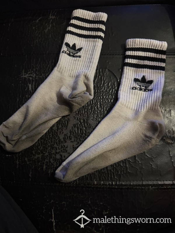 Used White Nike Socks Size 10
