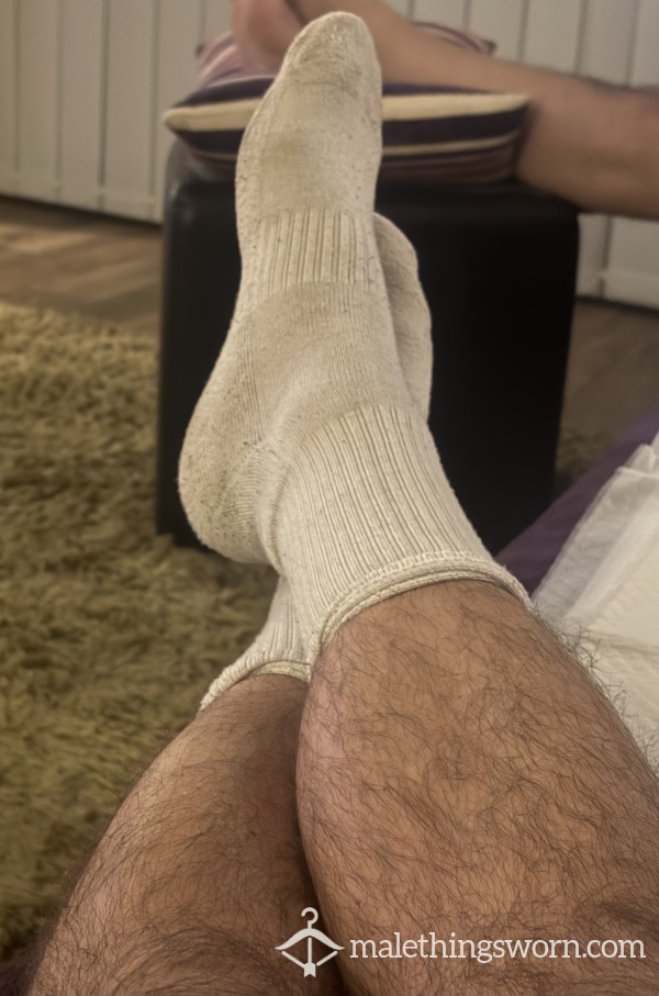 Used White Sweaty Socks