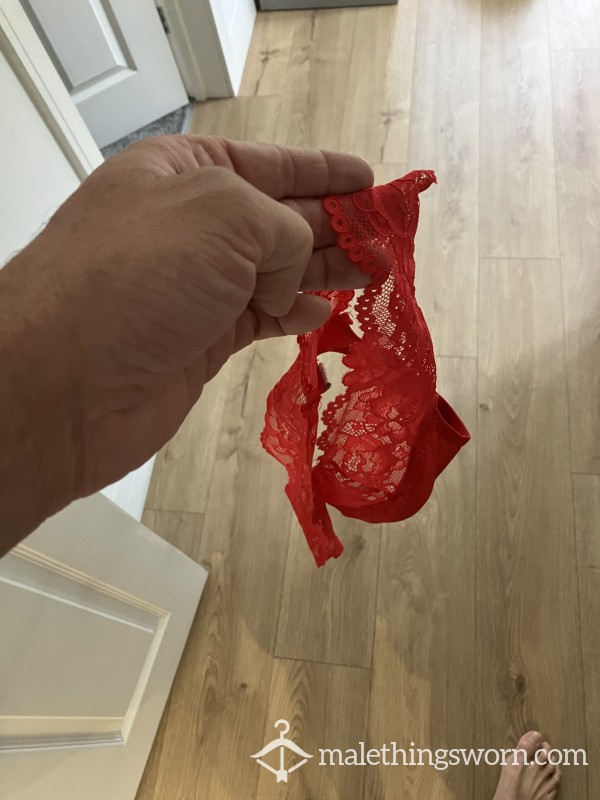 Used Woman’s Thong With One Of My Loads On