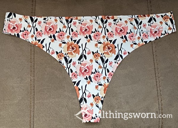 Used Women’s Peach Flor*l Thong