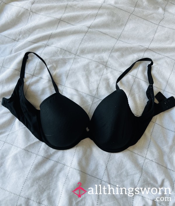 Used Worn Black Bra 32D