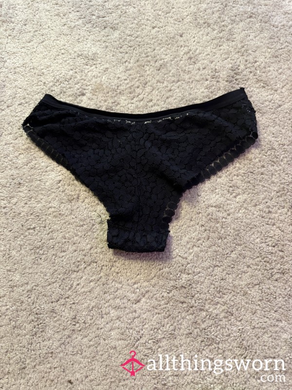 Used Worn Black Lace Underwear