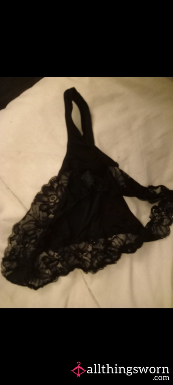 Used, Worn Black Thong