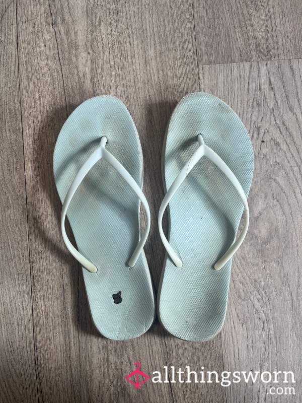 Used/Worn Light Blue Sandals/Flip Flops