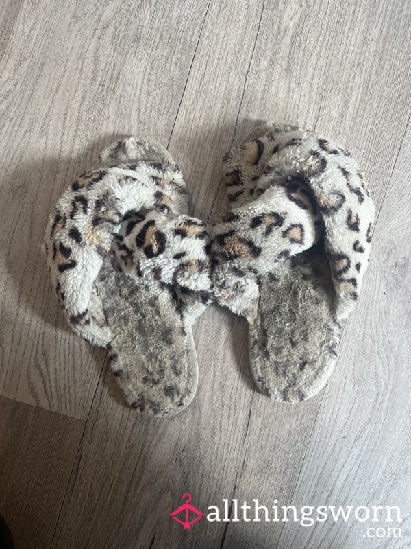 Used/Worn Stinky Slippers - Cheetah Print