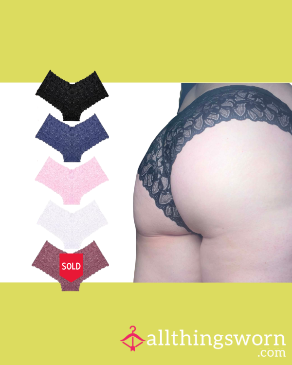 🖤 V-Waist Cheeky Lace Boyshorts (Size Large)