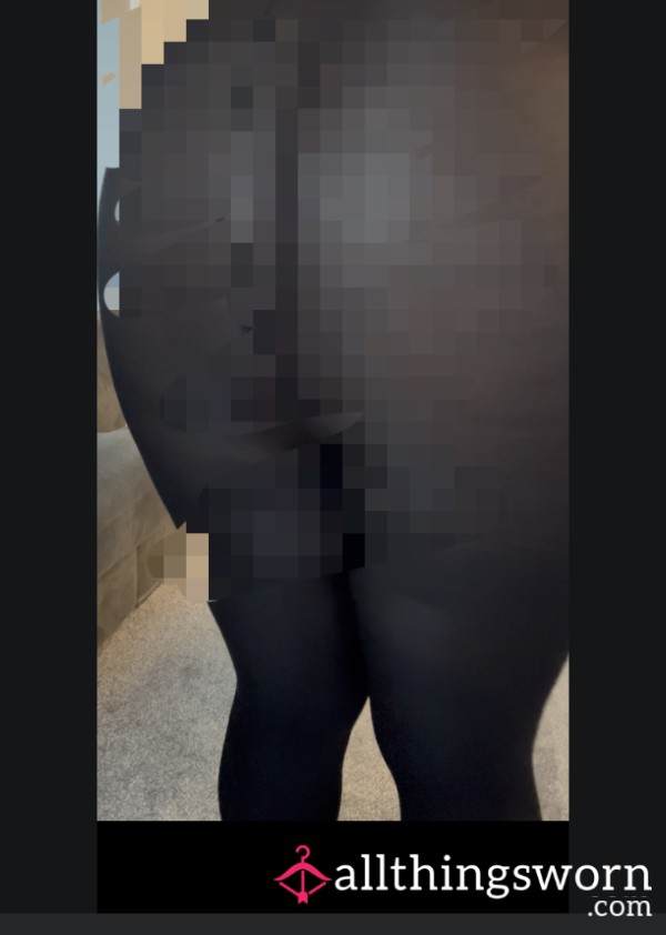 Vacuuming Topless Wearing Tights