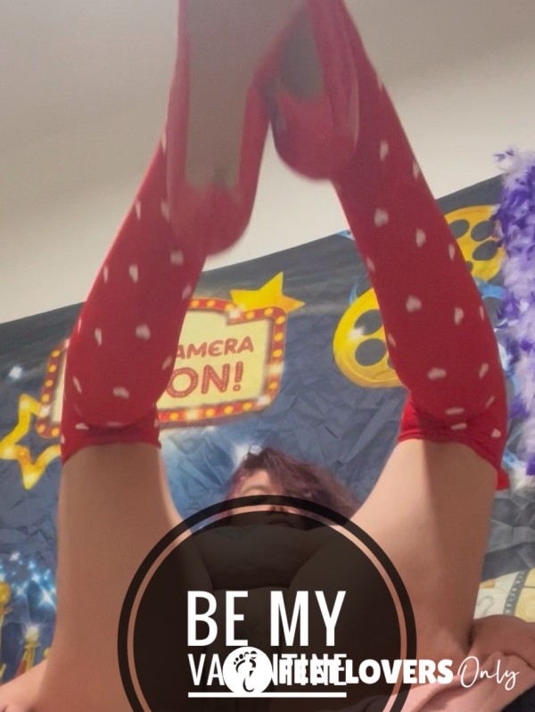 Valentine Tease Pu**y Play B**bs Valentine Stockings And Heels