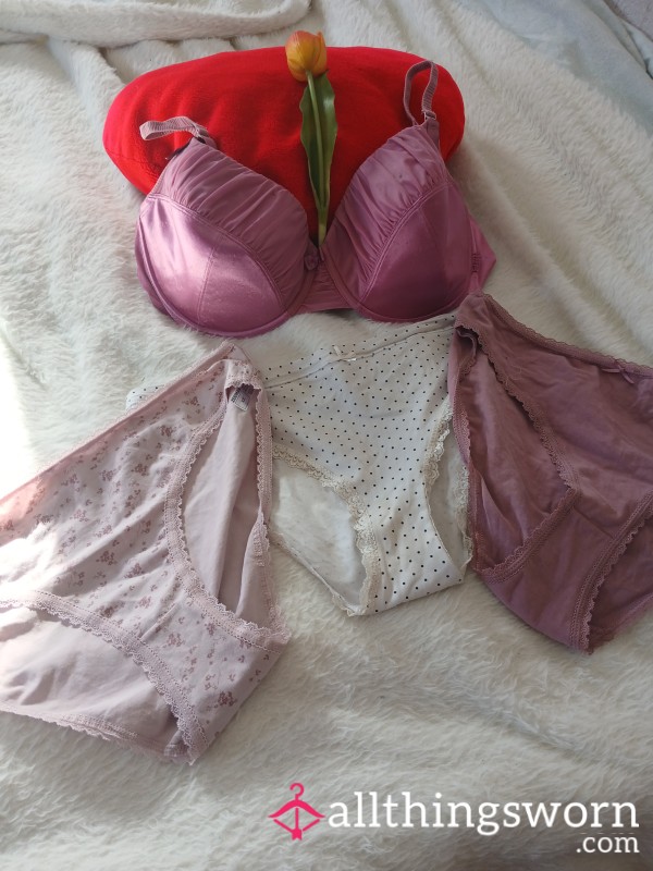 Bundle Of Cotton Soft Panties And Satin Bra X