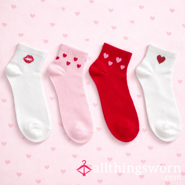 Hearts, Kisses & Cozy Quarter Socks 24hr Wear