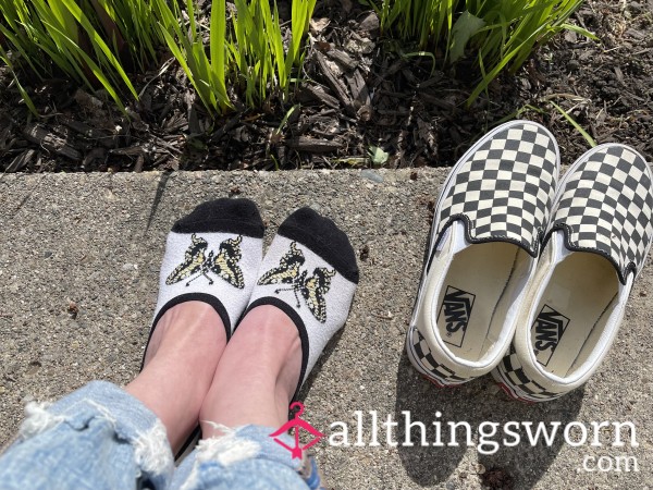 VANS Black & Yellow Bu*terfly No Show Socks