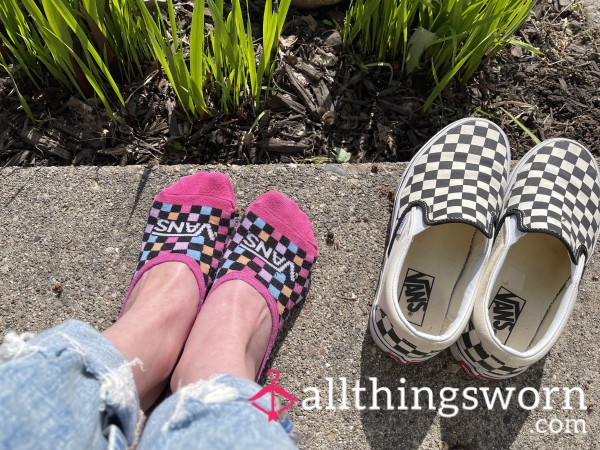 VANS Hot Pink Checkered No Show Socks