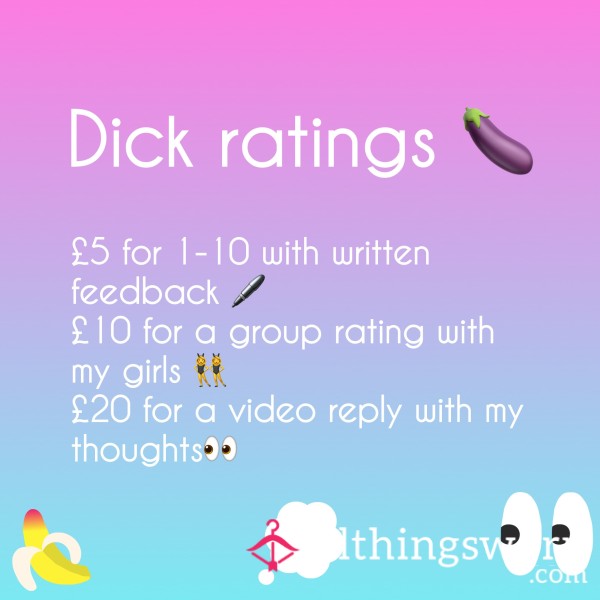 Variety Of D*ck Ratings Available 🤫💦