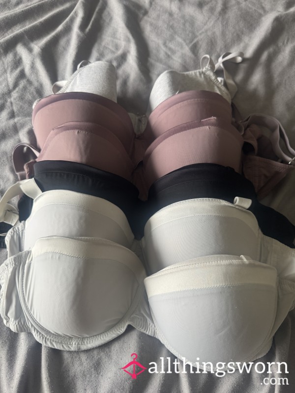 Various T Shirt Bras - Well Worn & Used - Various Colours