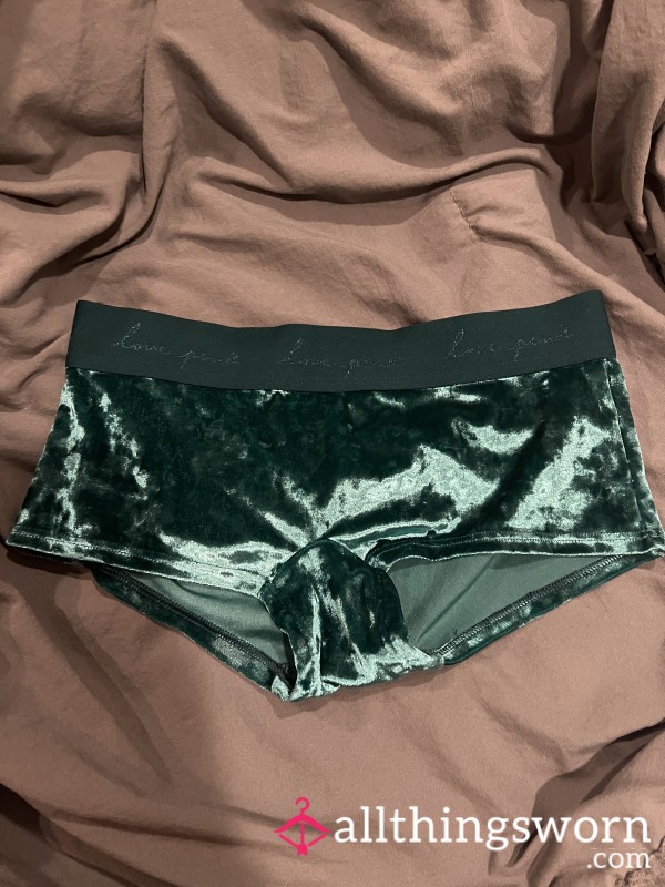 Velvet Forest Green Victoria Secret Boxer Boy Shorts