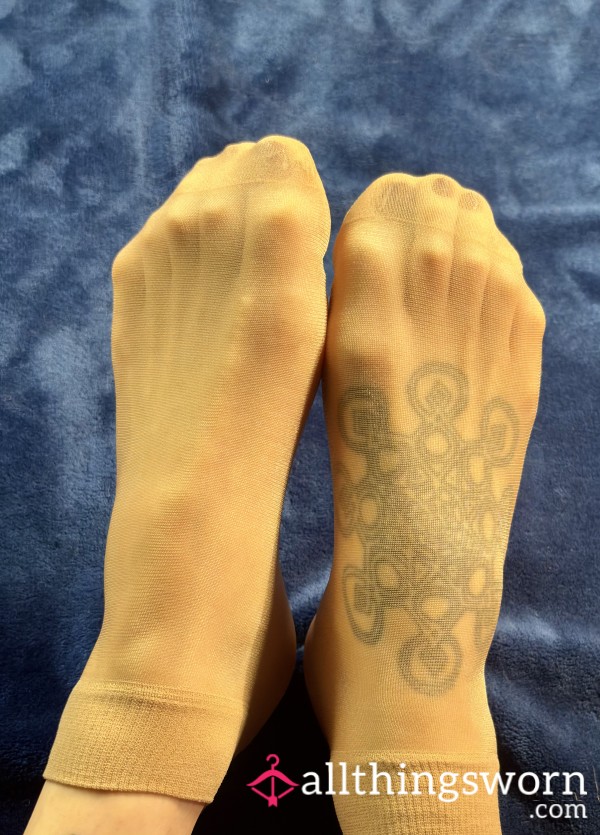 VELVET STEPS - Beige Nylon Socks