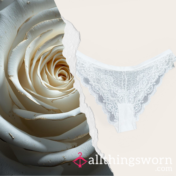White Heat ⋆ Well Worn Lace Panties ⋆ Cotton Gusset ⋆ 24 Hour Worn ⋆ Warm Natural Scent