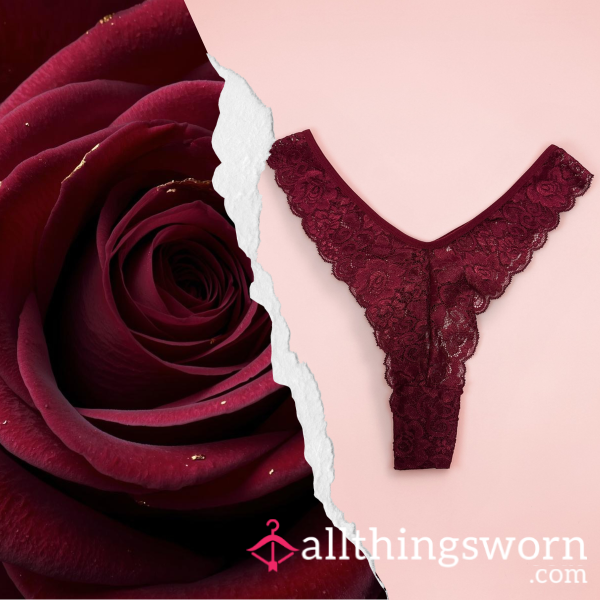 Scarlet Heat ⋆ Well Worn Lace Thong ⋆ Cotton Gusset
